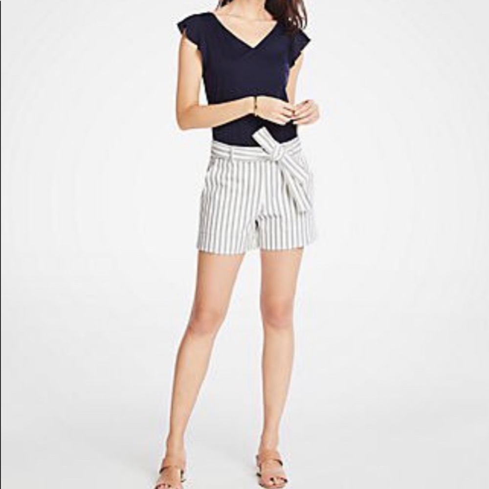 NWOT - Ann Taylor Marina Striped Shorts Sz 18